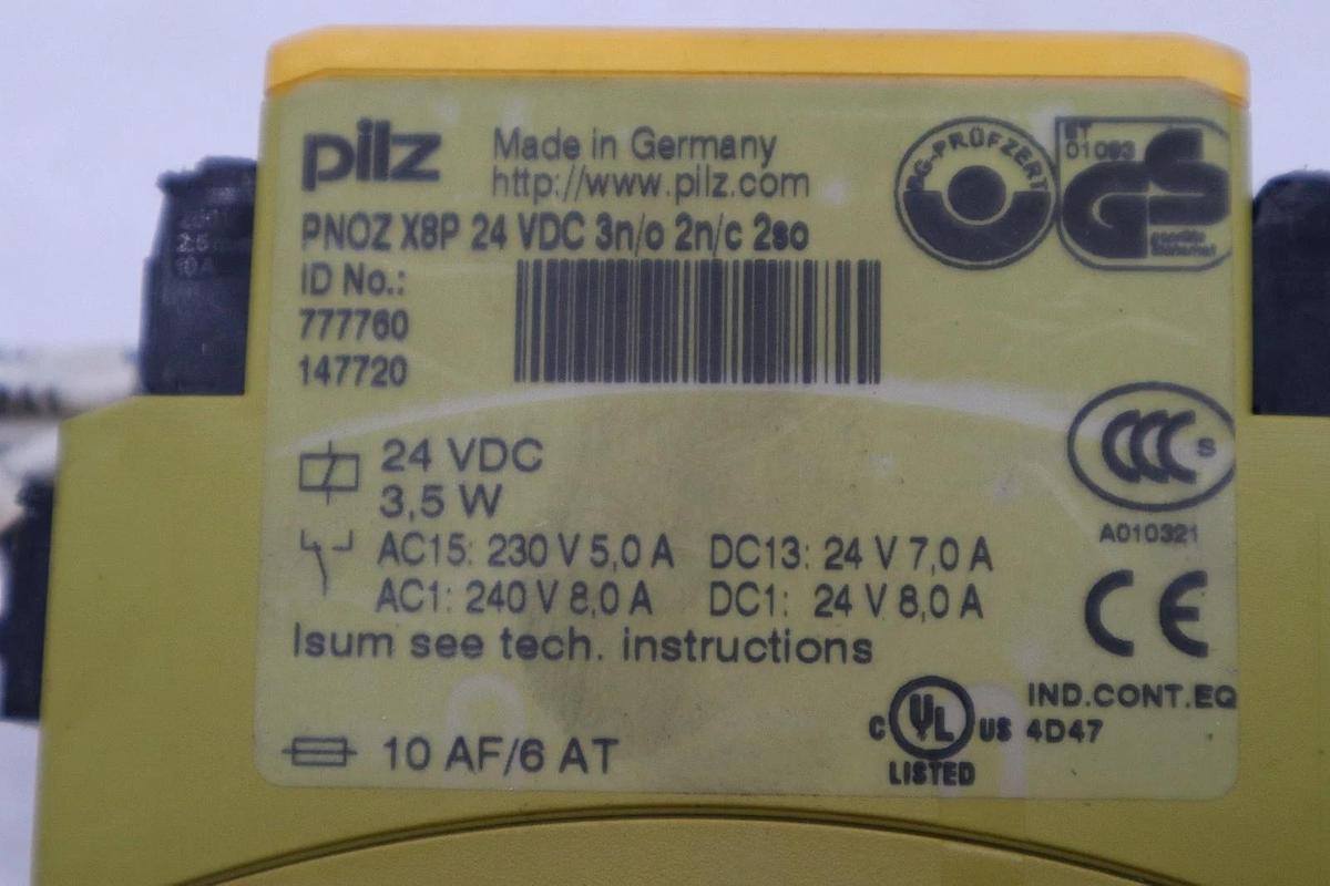 Used PNOZ X8P PILZ 24VDC SAFETY RELAY, PNOZX8P STK H1440