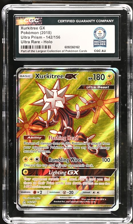 Used Xurkitree GX Pokémon 2018 Ultra Prism 142/156 Ultra Rare Holo CGC WORLD RECORD