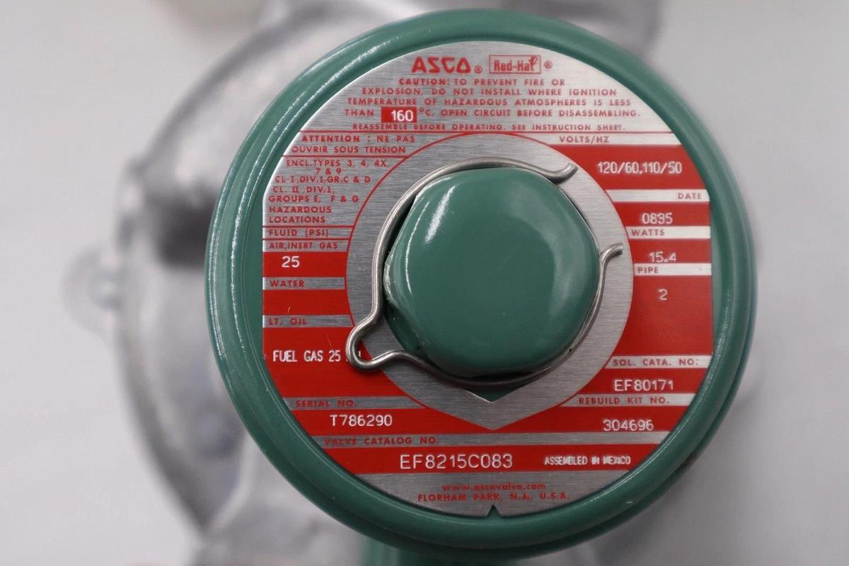 ASCO , EF8215C083 , 2" FNPT , 2-WAY SOLENOID VALVE , 25-PSI FUEL GAS , NEW GF154
