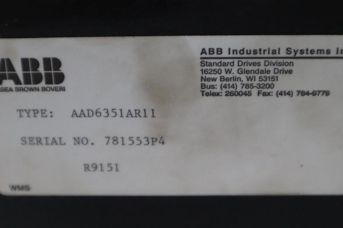 Used ABB ASEA BROWN BOVERI AAD-6351A-R11V4 / AAD6351AR11V4 STOCK 711-A
