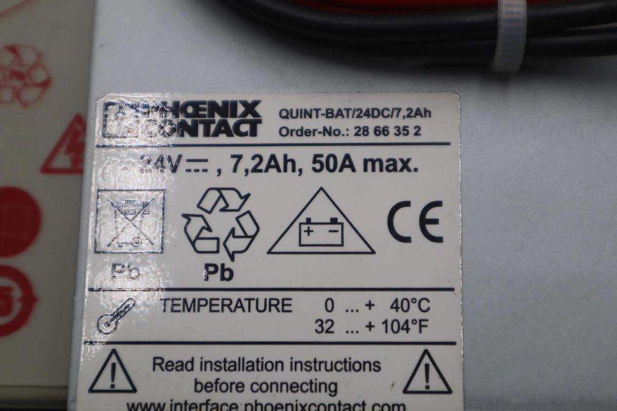 Used QUINT-BAT/24DC/7, 2AH PHOENIX CONTACT BATTERY PACK STOCK K-3474