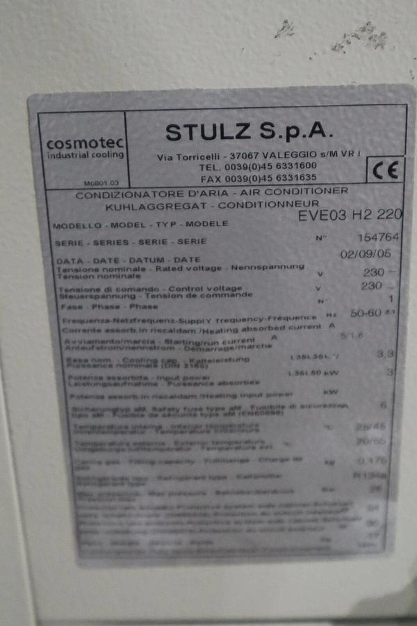 Used STULZ S.P.A EVE03 H2 220 AIR CONDITIONER STOCK 837A