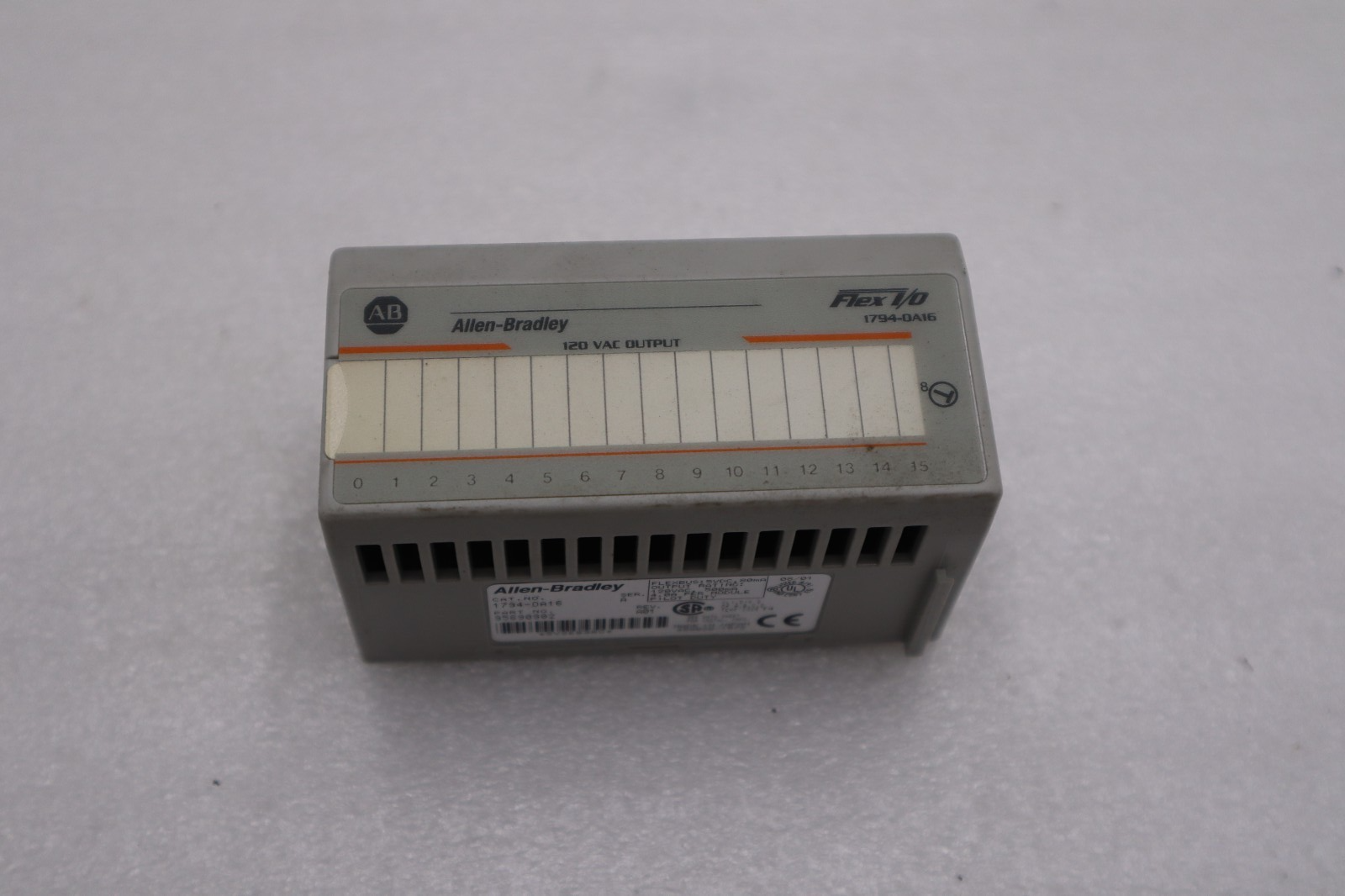 Used Allen-Bradley 1794-0A16 120Vac Output Module Flex I/O 16 Point STOCK H130A
