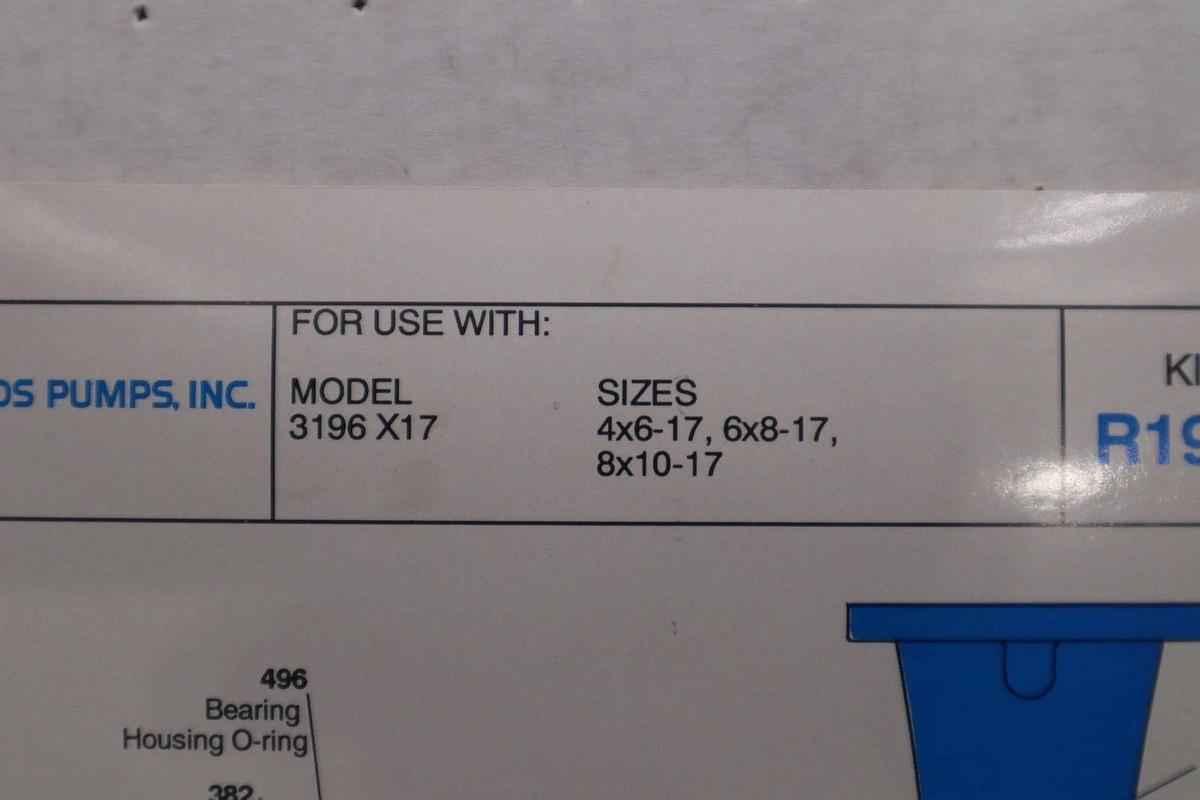 Used New Goulds R196-MKX17 Pump Seal Replacement Kit - STOCK GF668
