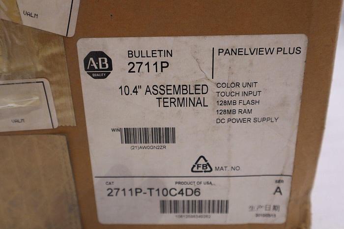 ALLEN BRADLEY 2711P-T10C4D6 PANELVIEW PLUS SER. A DATE: 2010 NEW IN BOX #5560