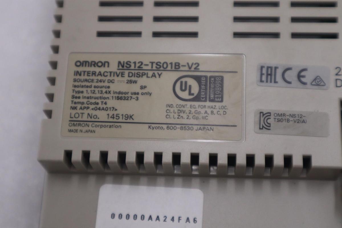 Used Omron NS12-TS01B-V2 12.1" Color Touchscreen HMI Ethernet STOCK SGF-231