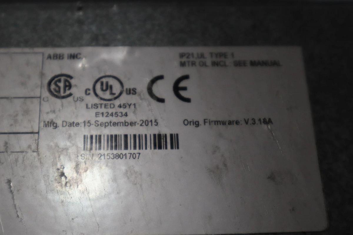 Used ABB ACH550-UH-125A-4 AC DRIVE 550 SERIES 3 PHASE 380-480 V AC STOCK S684