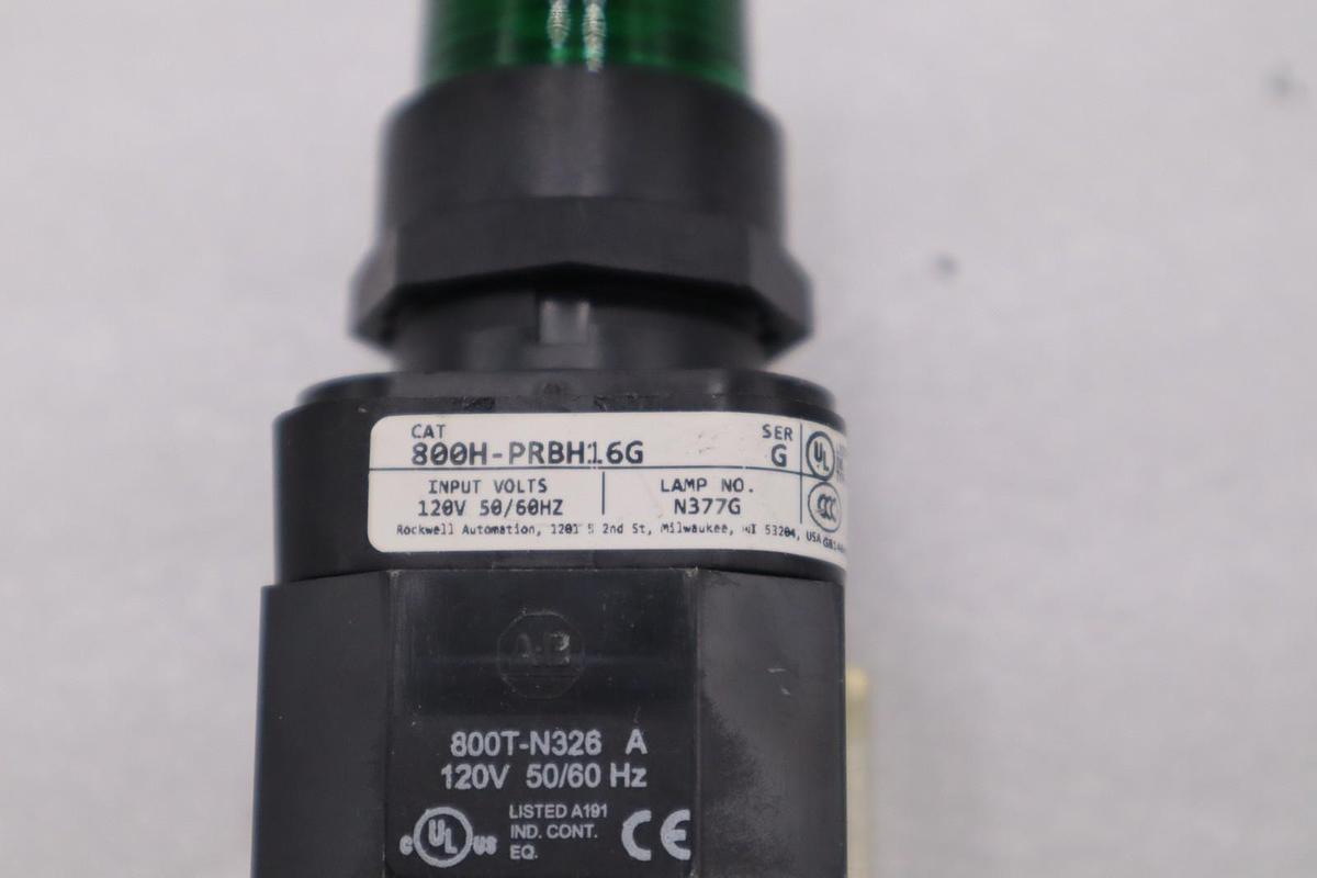 Used ALLEN BRADLEY 800H-PRBH16G SER. F 120V STOCK H1223A