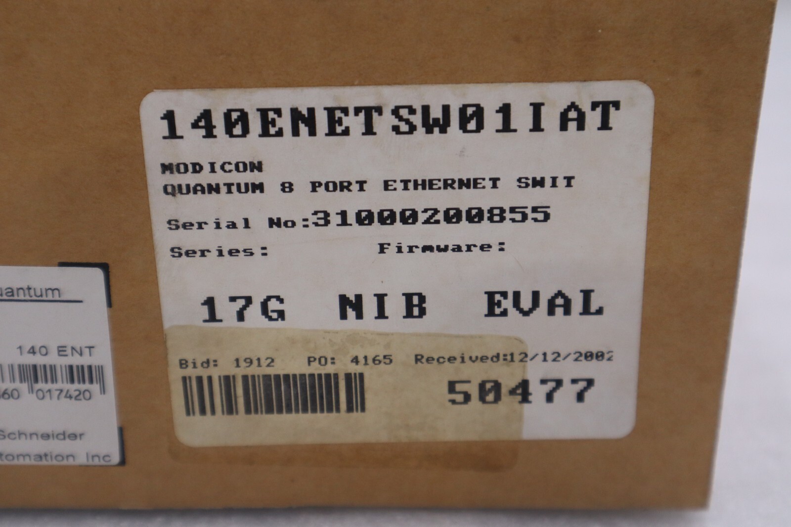 Used SCHNEIDER ELECTRIC 140ENETSW01IAT / 140ENETSW01IAT (NEW IN BOX) STOCK G491