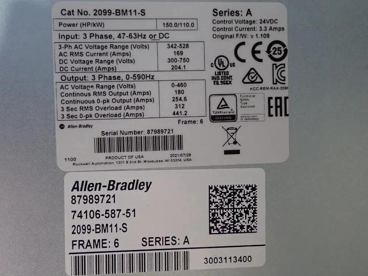 Allen-Bradley 2099-BM11-S Kinetix 7000 GuardMotion Servo Drive NEW STOCK S-671
