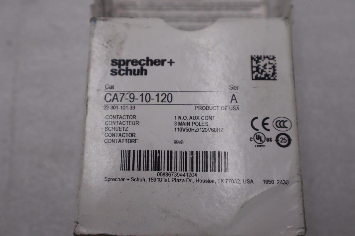 Used NEW OPEN BOX Sprecher & Schuh CA7-9-10 Contactor SERIES A STK K3263CC