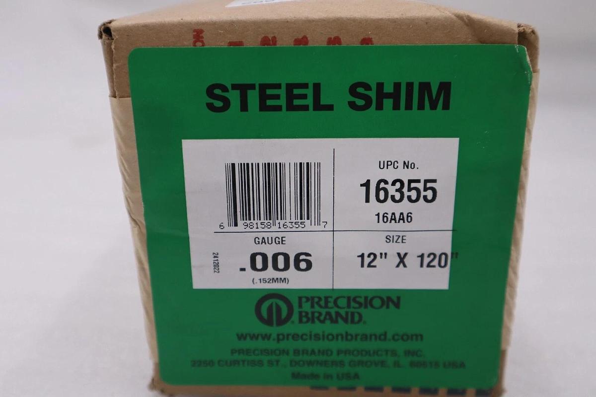 NEW Precision Brand 16355 Shim Stock Roll Cold Low Stl STOCK H42
