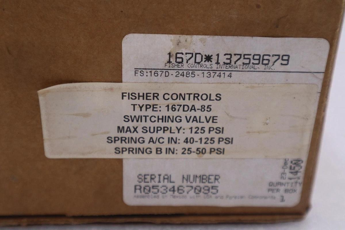 EMERSON FISHER 167DA-85 / 167DA85 (NEW WITH BOX) STOCK 5624A