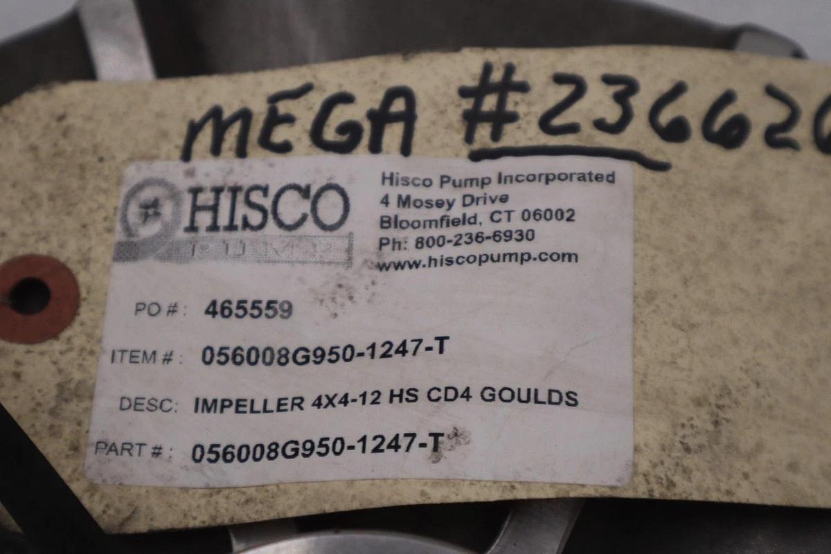 Used GOULDS 056008G950-1247-T 4X4-12 HS CD4 IMPELLER - STOCK GF725