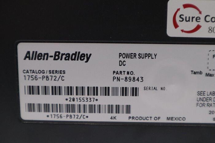 Used ALLEN BRADLEY 1756-PB72/C 1756-A17/B CHASSIS 17-SLOT PLC STOCK 5713