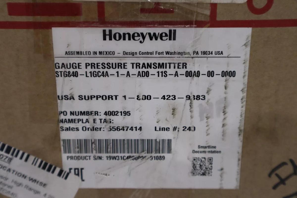 Honeywell STG840-L1GC4A-1-A-AD0-11S-A-00A0-00-0000 Pressure Transmitter #4590