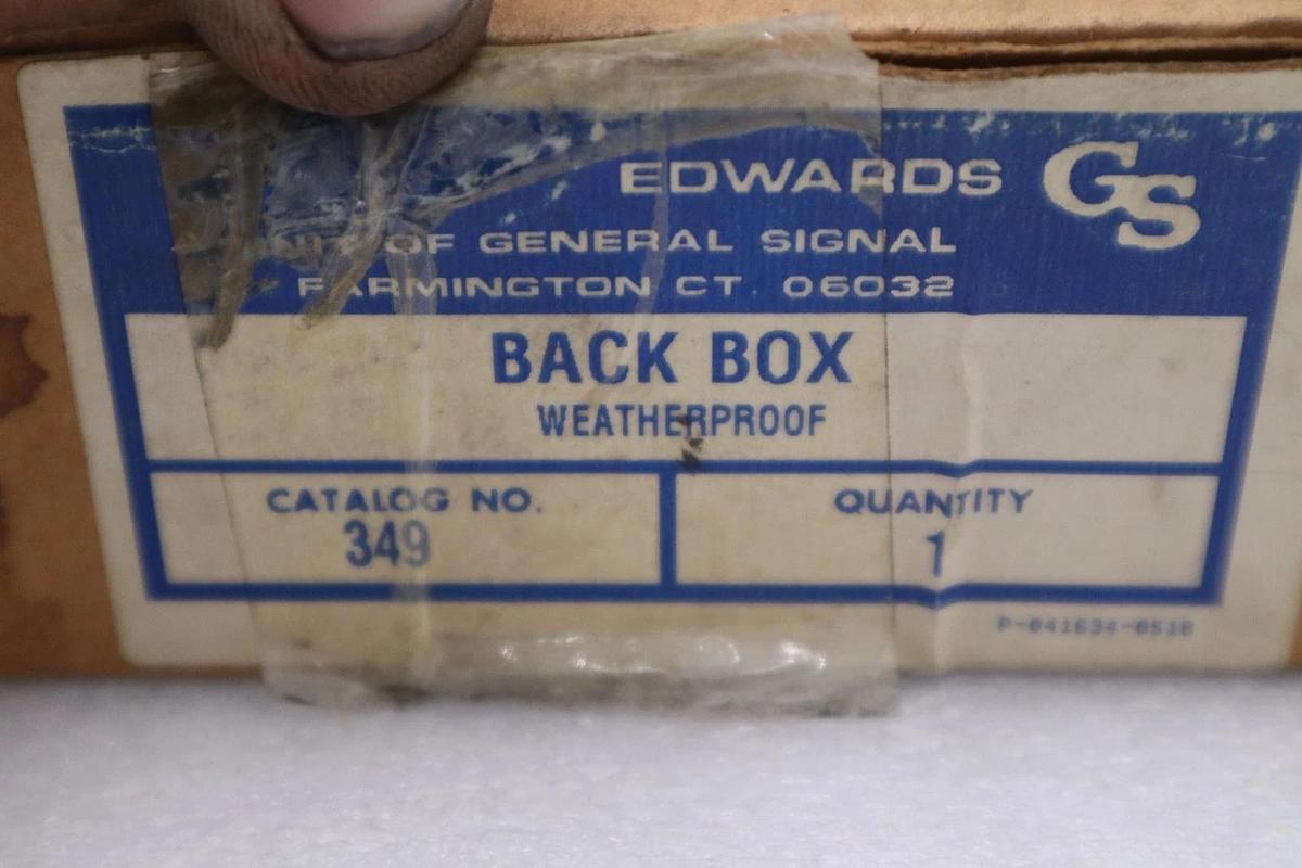 NEW OPEN BOX Edwards 349 Die Cast Weatherproof Back Box STOCK 1880CC