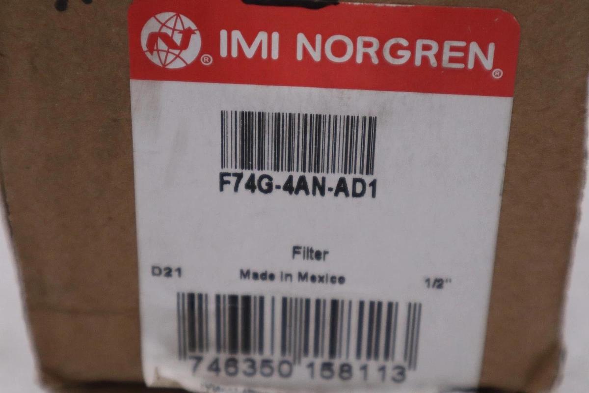 NEW OPEN BOX Norgren F74G-4AN-AD1 Filter, 1/2" NPT, 250 PSIG Max STK GF225A