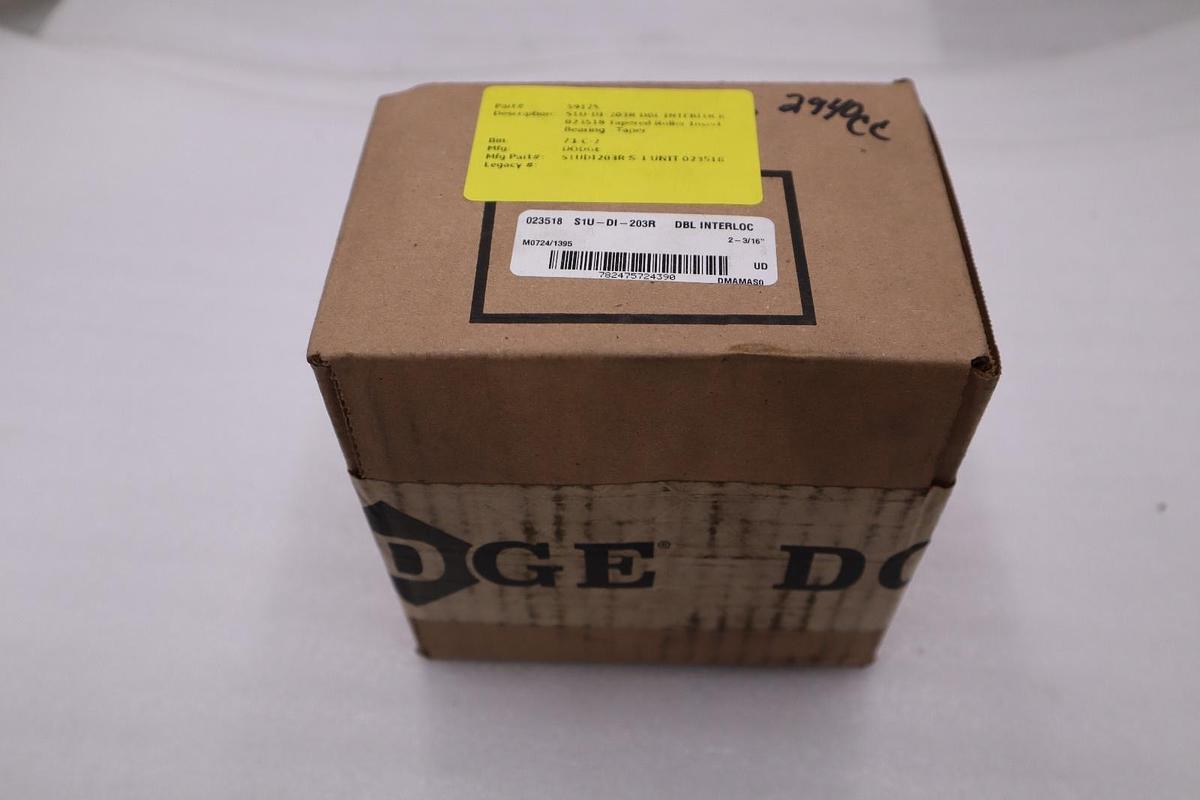 NEW DODGE 023518 S1U-DI-203R DBL INTERLOCK TAPERED ROLLER BEARING STOCK 2940CC