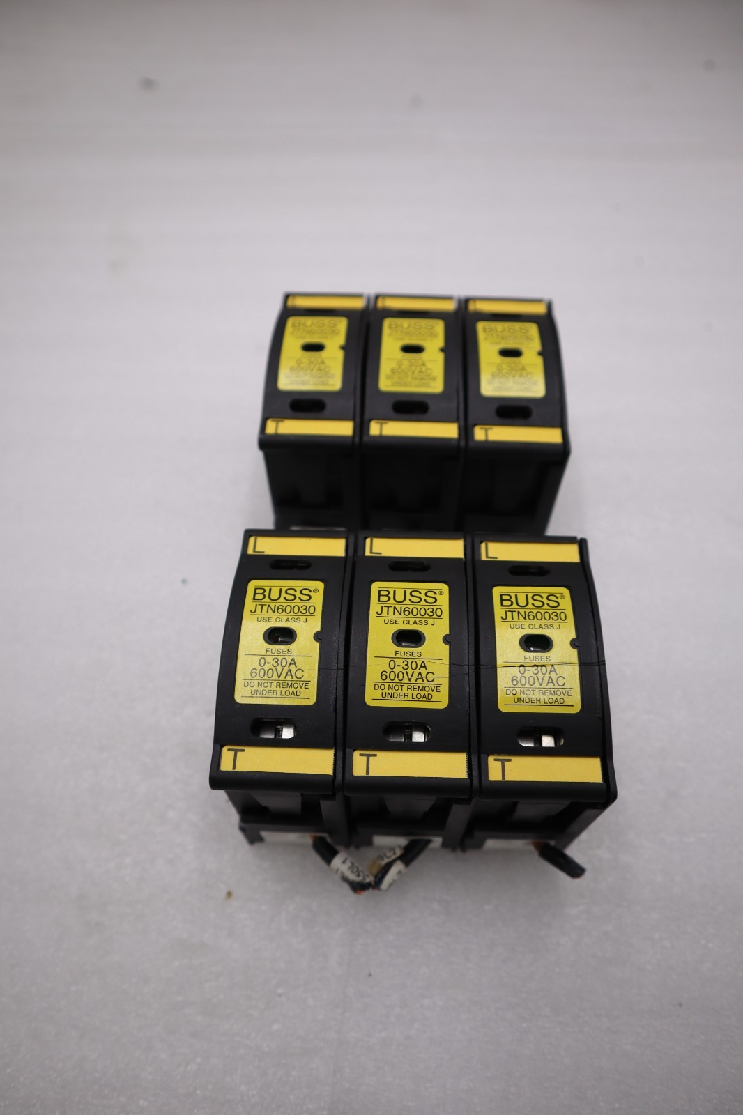 Used LOT OF SIX - BUSS JTN60030 Fuse Holder 0-30A 600VAC STOCK H1733