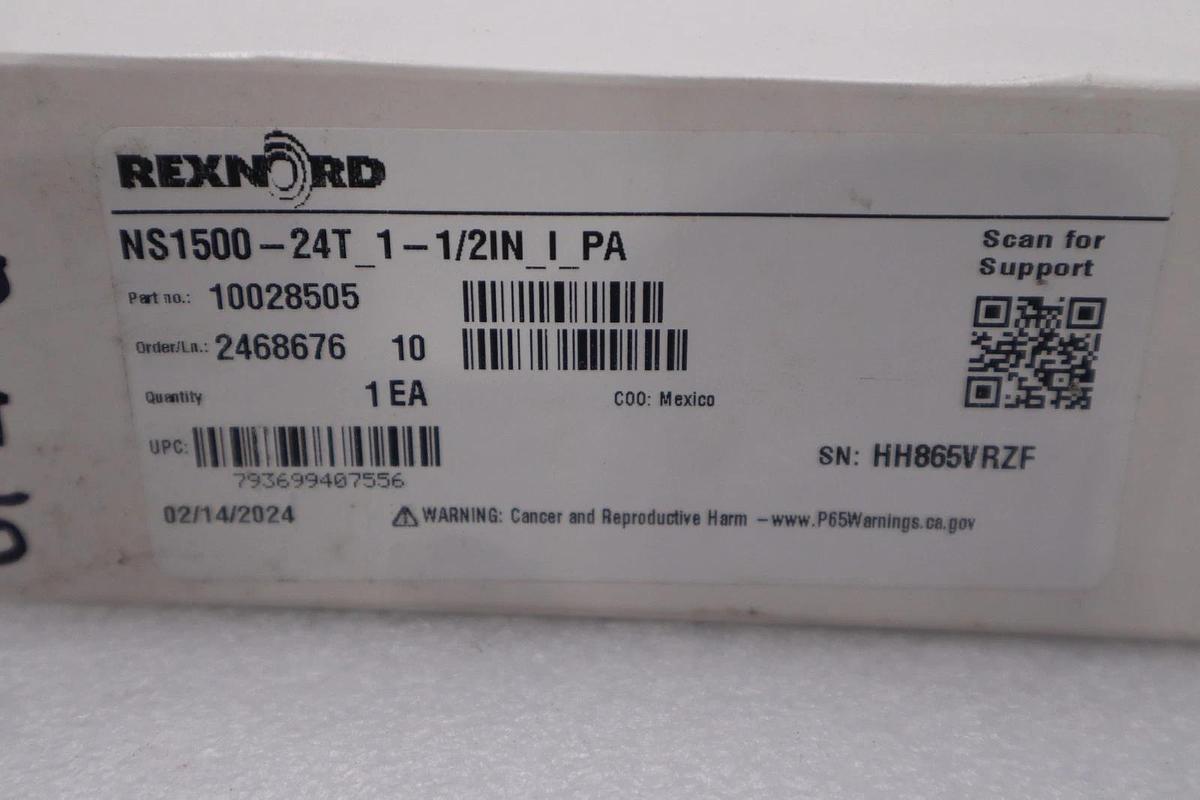 Used NEW OPEN BOX Rexnord NS1500-24T  1 1/2" SPROCKET STOCK H1878