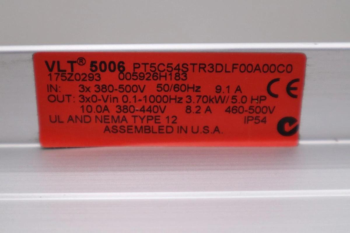 Used NEW DANFOSS VLT5006 PT5C54STR3DLF00A00C0 175Z0293 VARIABLE SPEED DRIVE #H1105