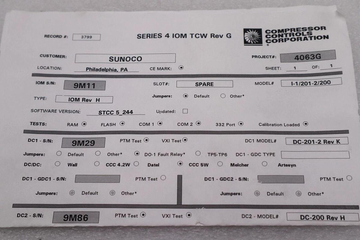 ENCODER SIMULATOR BOARD SERIES 4 IOM TCW REV H  REV G STOCK #2681