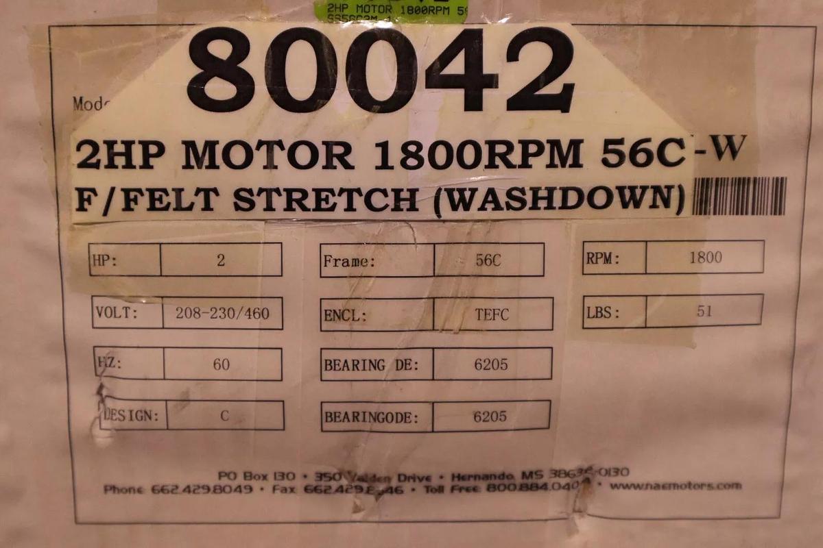 NORTH AMERICAN ELECTRIC F56C2M-4 MOTOR 3450RPM 2HP 60HZ RPM 1750 STOCK S-294