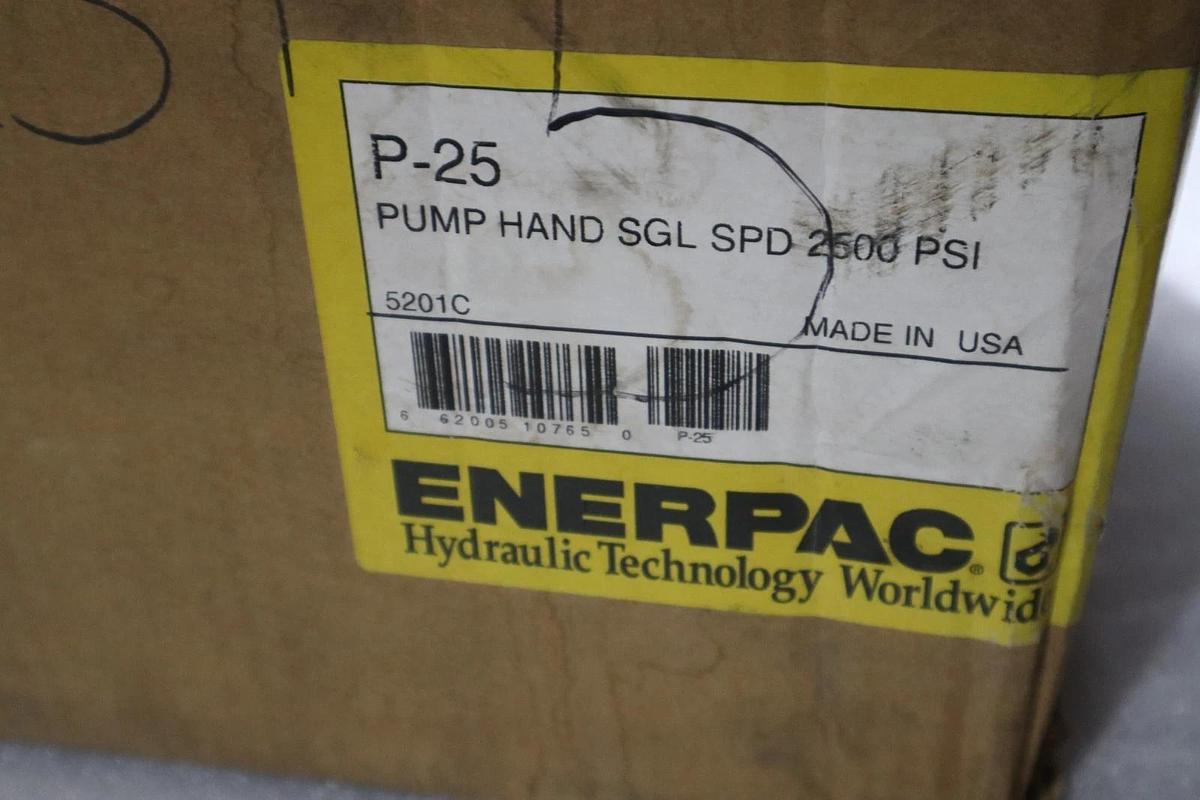 Used ENERPAC P25 Hand Pump 1 Speed 2,500 psi 200 cu - STOCK SGF65
