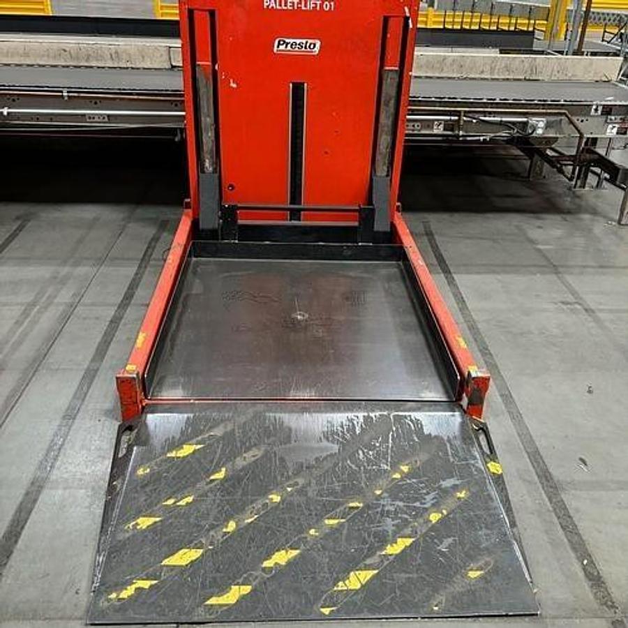 Used PRESTO P4-25-4348-LPT FLOOR LEVEL PALLET LIFT LOAD LEVELER TURNTABLE 2,500 POUND