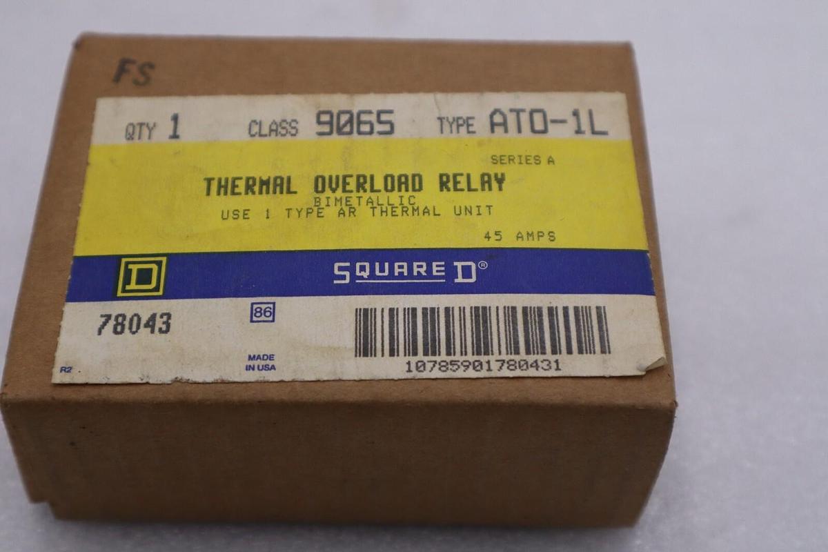 Used NEW OPEN BOX Square D 9065AT0-1L Thermal Overload Relay, 600V, 50A STK G990A
