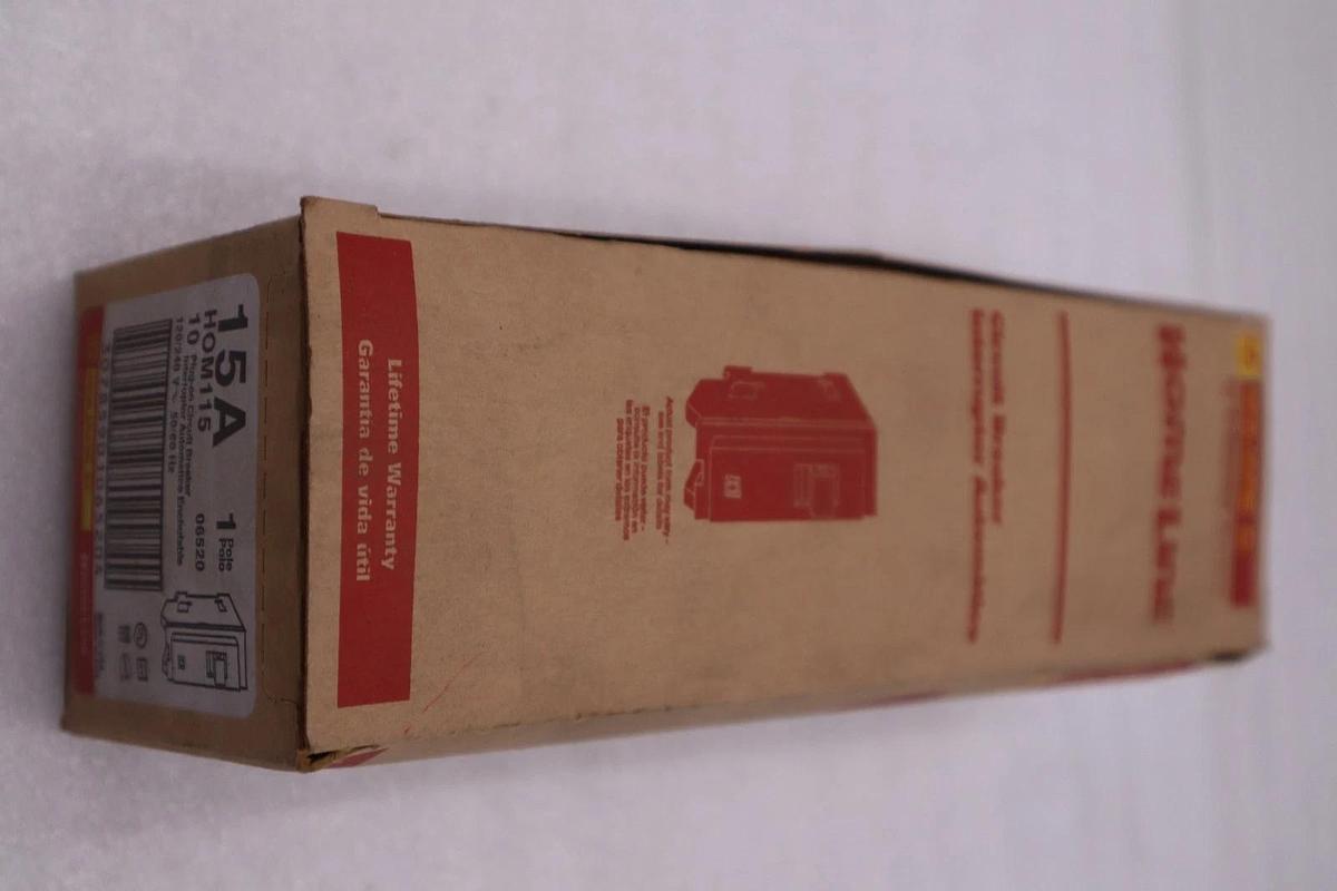 Used BOX OF 10 - SQUARE D HOM115 15 Amp Single-Pole Circuit Breaker - STOCK GF144A