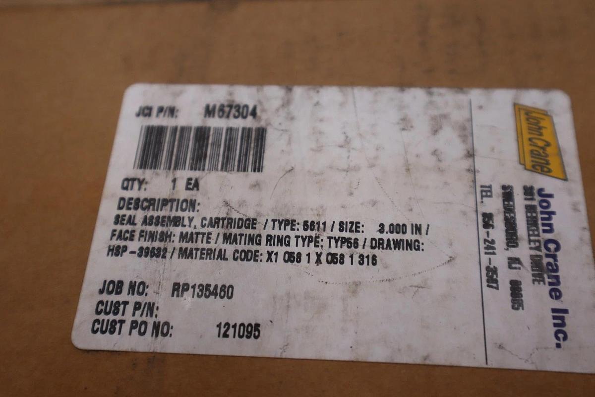 Used John Crane Seal Assembly 3" Type 5611 - New In Box - STOCK GF676