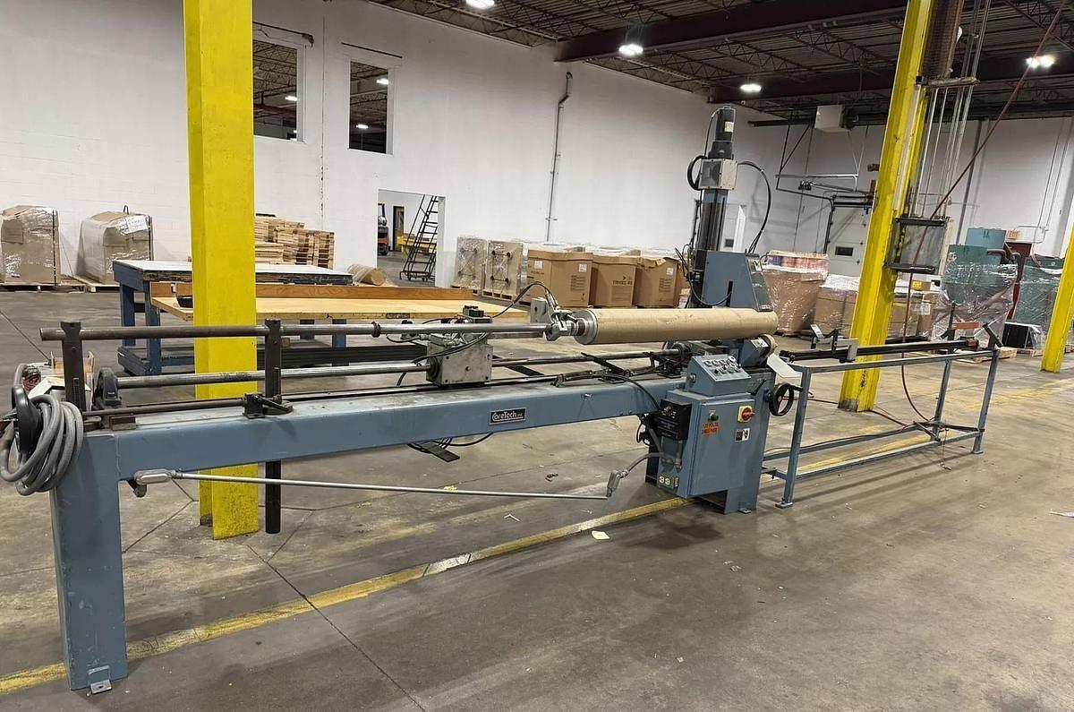 Used 90" CORETECH MODEL 10/90A CORE CUTTER AUTO ADVANCE AUTOMATIC 6" TOOLING