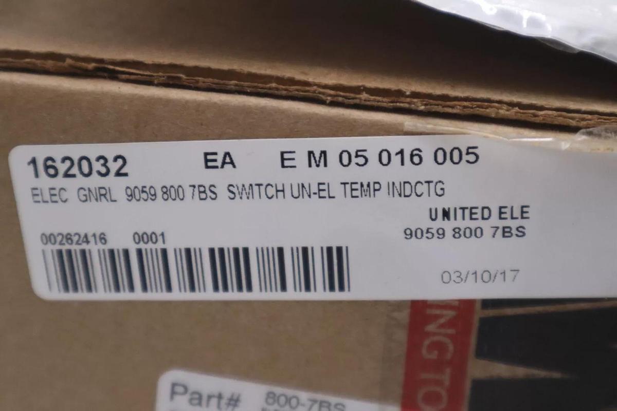 United Electric 800-7BS Temperature Control -17.8 To 204.4 C NEW STOCK G144A