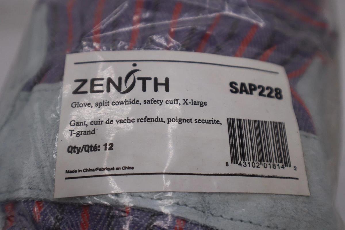 Used Zenith Glove SAP228 SPLIT COWHIDE SAFETY CUFF X-LARGE - STOCK GF943