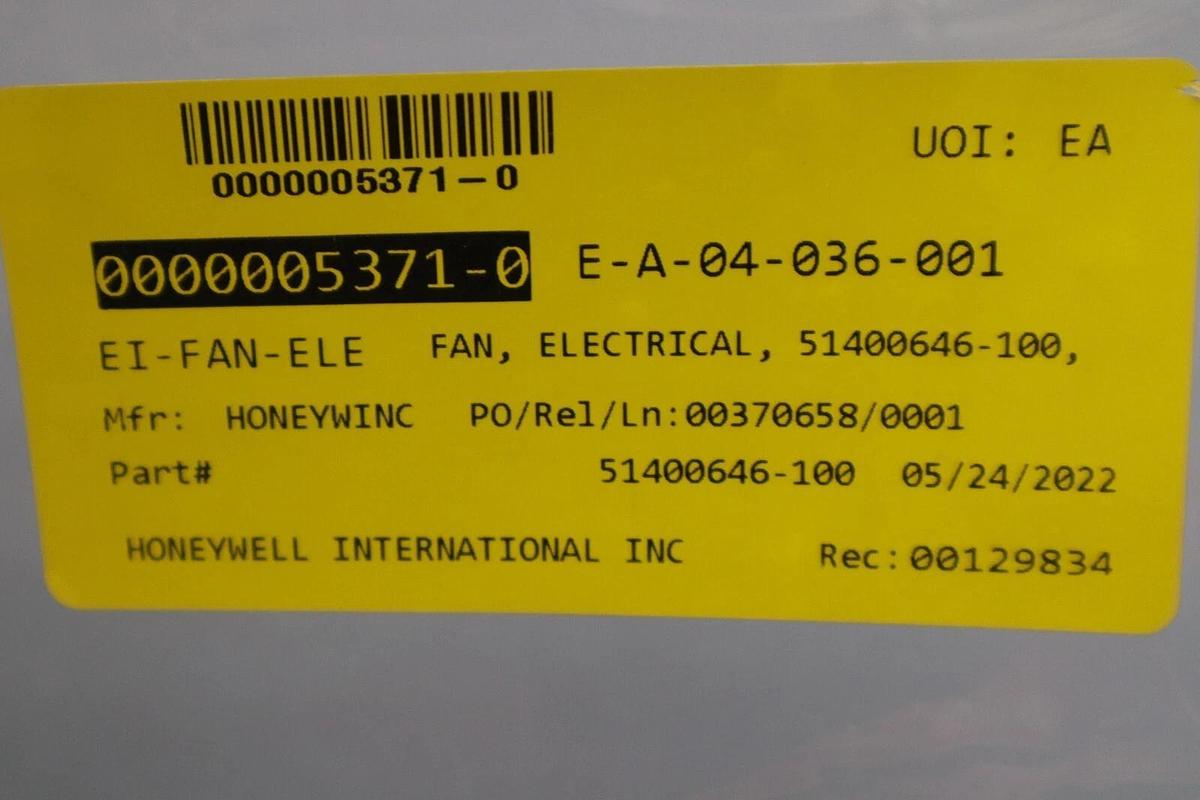 NEW Honeywell 51400646-100 Rev G 5 Slot Fan Assembly STOCK G675