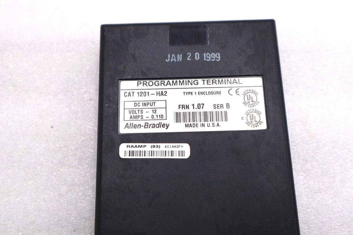 Used ALLEN BRADLEY 1201-HA2 PROGRAMMING TERMINAL FRN 1.07 SER B 12V AMPS 0.110 #L-514