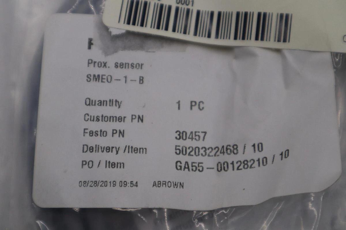 Used FESTO 30457 Proximity sensor SMEO-1-B NEW UNIT STOCK G954A