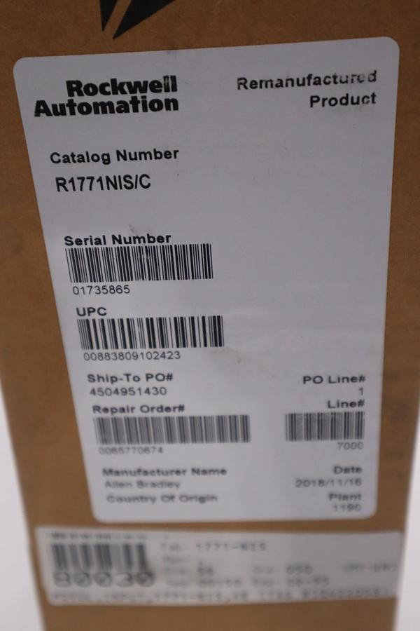Used Allen Bradley 1771-NIS/1771NIS CURRENT INPUT MODULE ANALOG - STOCK GF828