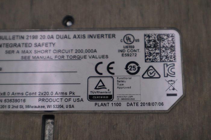 Used ALLEN BRADLEY 2198-D020-ERS3 / 2198D020ERS3 USED KINETIX 5700 STOCK 5700