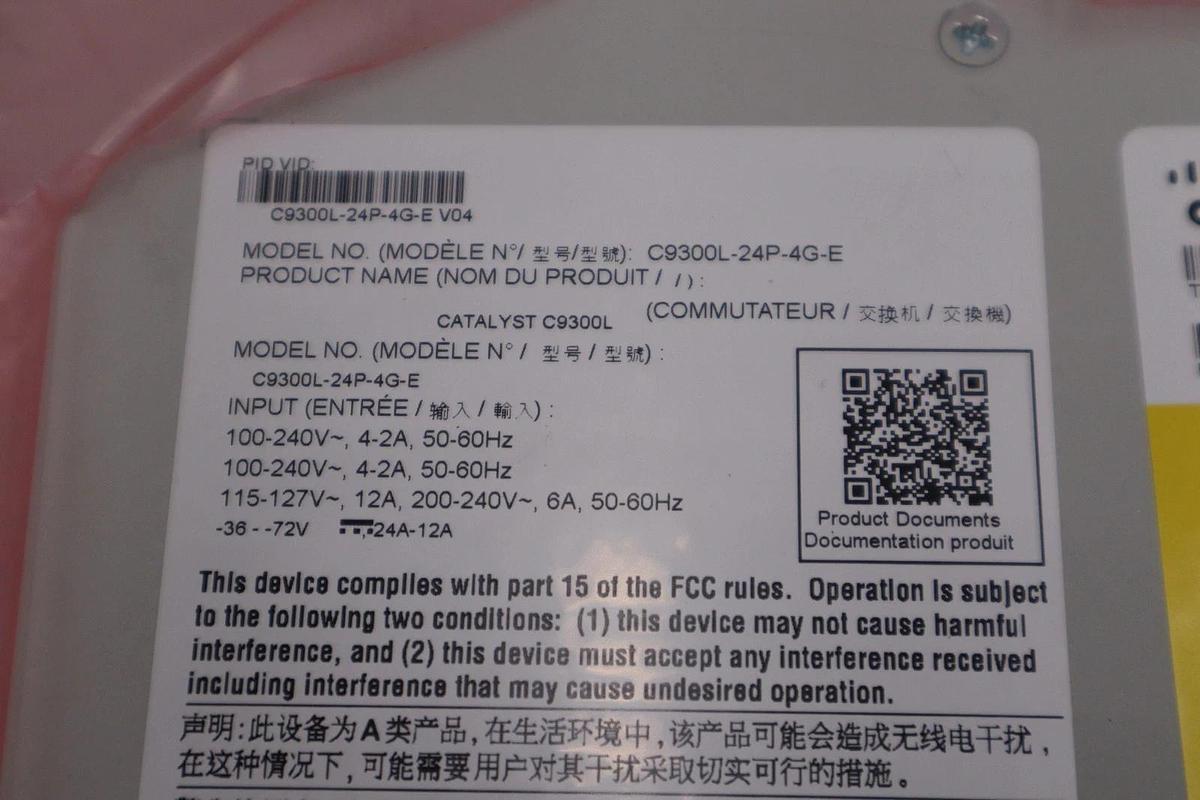 Used CISCO C9300L-24P-4G-E Catalyst Network Advantage Switch 24ports - STOCK GF213