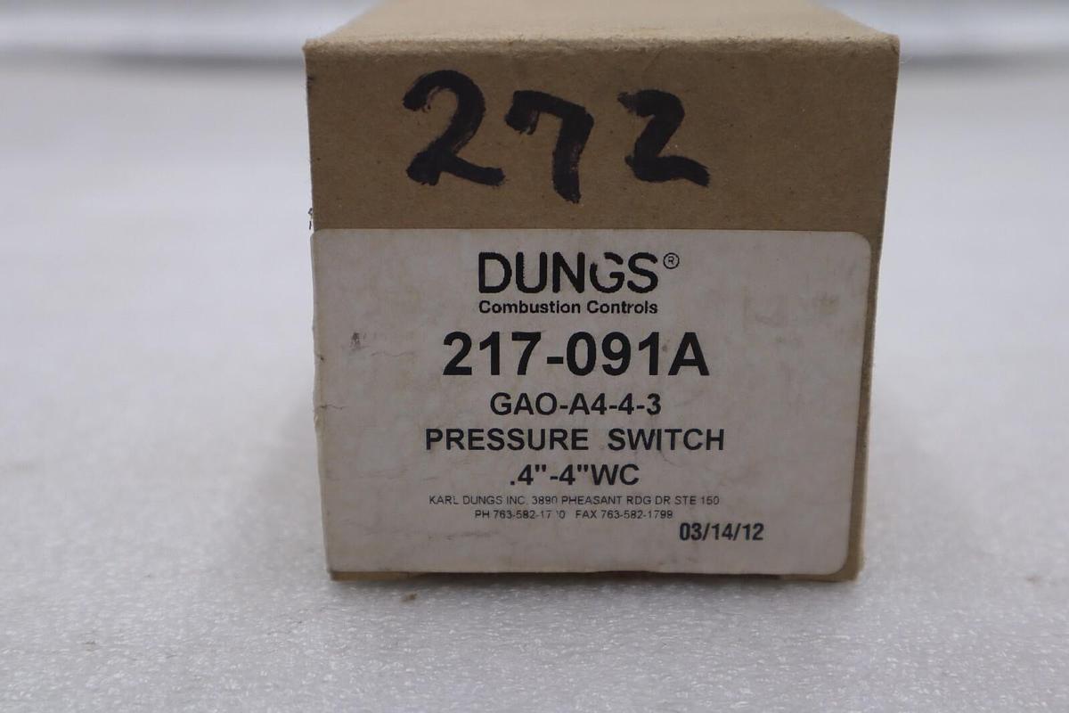 DUNGS 217-091A GAO-A4-4-3 PRESSURE SWITCH STOCK #3512
