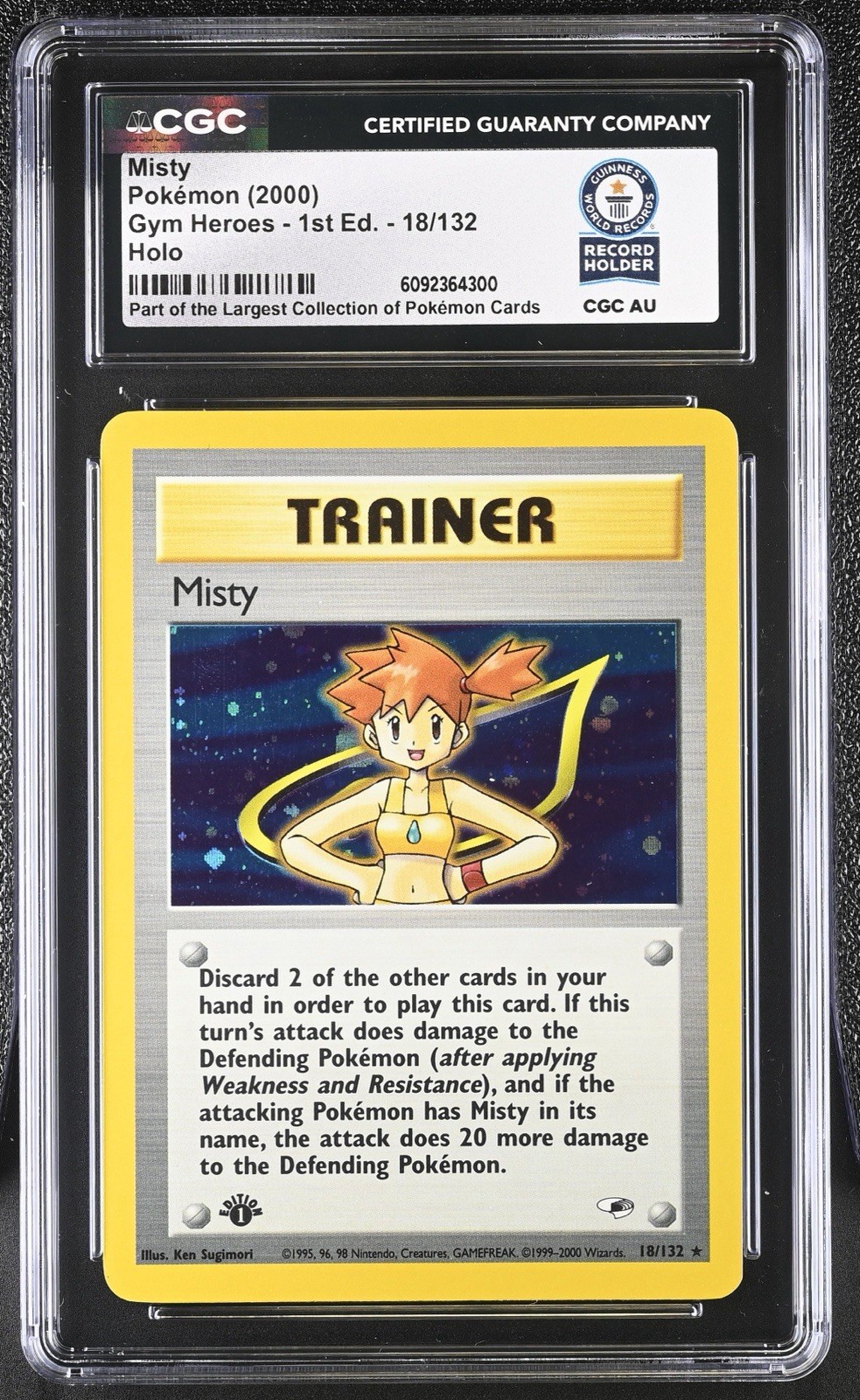 Used 2000 Misty 18/132 HOLO Gym Heroes 1ST EDITION Pokemon CGC WORLD RECORD 1/1