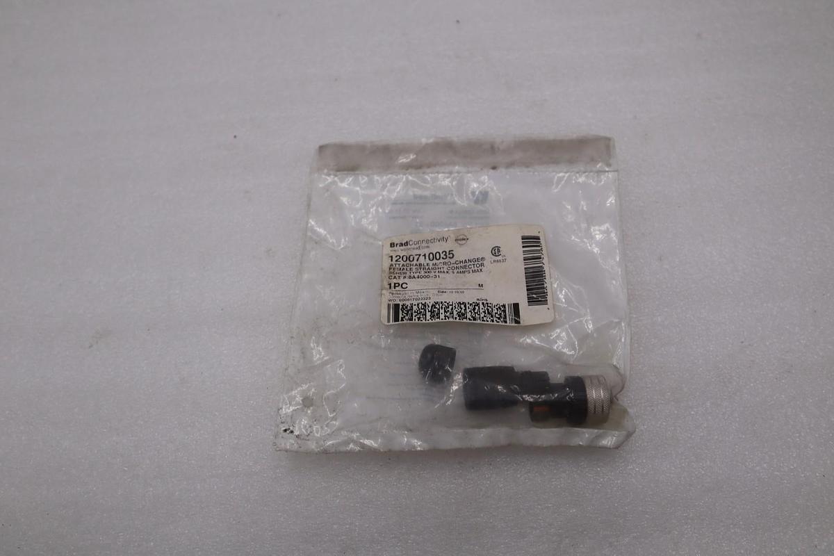 LOT OF 8 --- NEW BRAD CONNECTIVITY 1200710035, CONNECTOR END STOCK K146D