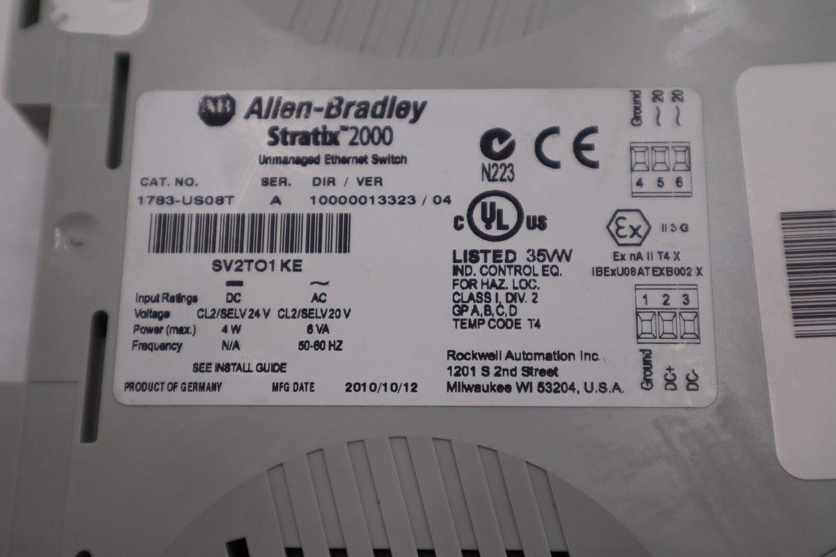 Used Allen Bradley Stratix 2000 1783-US08T Ser.A Ethernet Switch NEW NO BOX #H361A