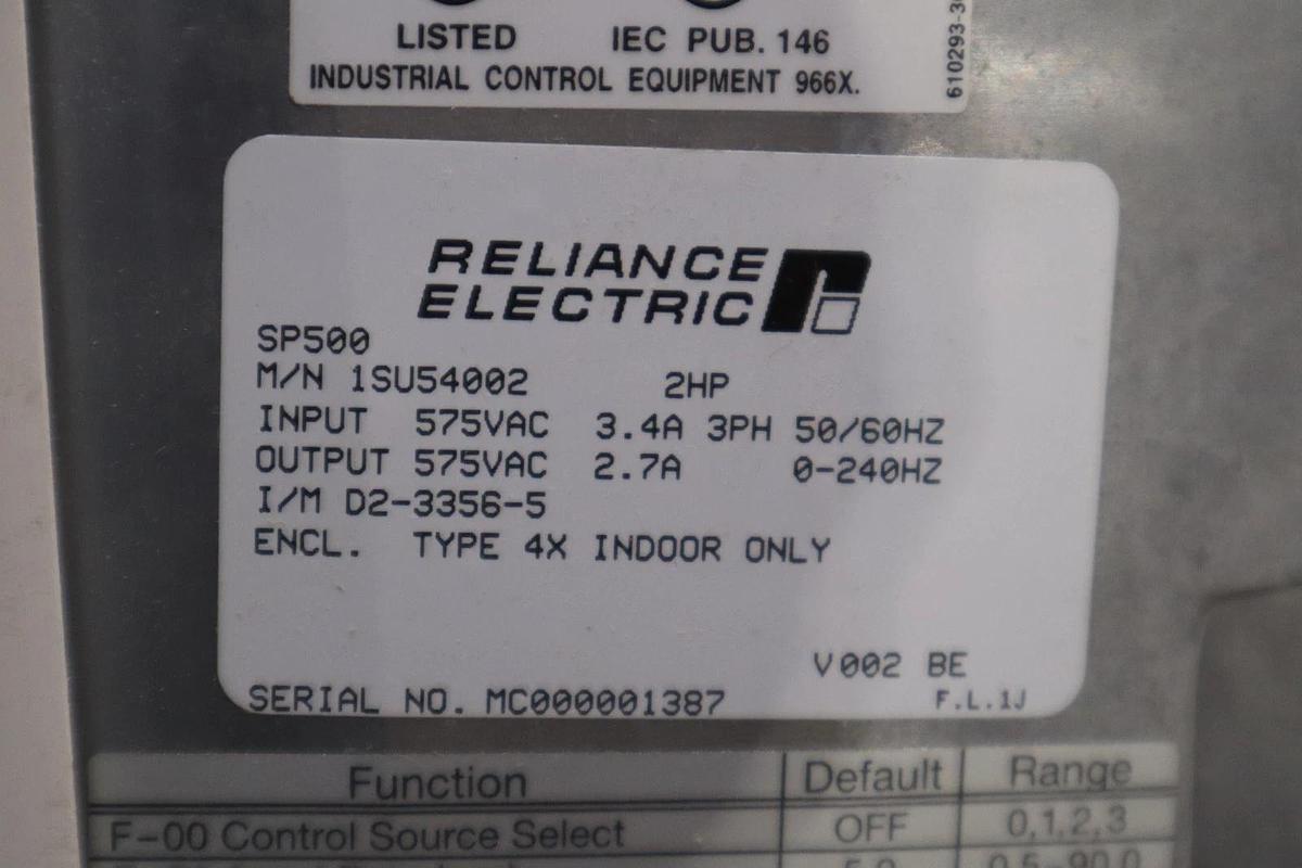 VS DRIVE SP500 RELIANCE ELECTRIC NEW UNIT STOCK GF-1257