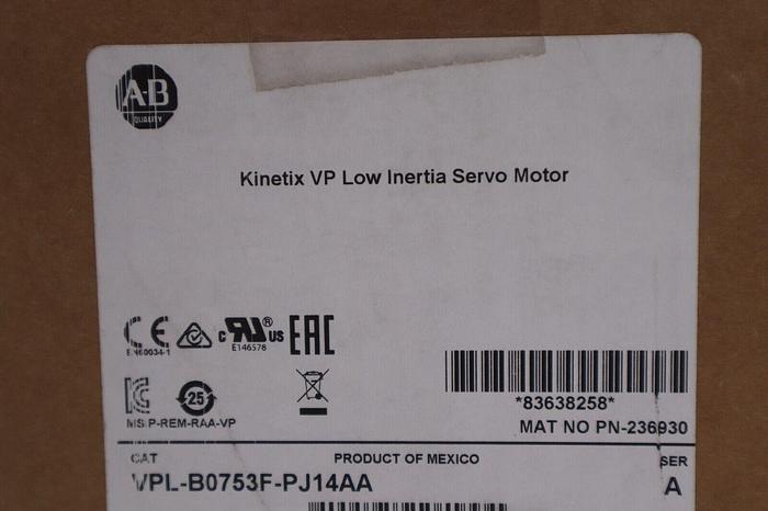 ALLEN BRADLEY VPL-B0753F-PJ14AA SER. A 480V Kinetix Servo Motor NEW Stock 4435