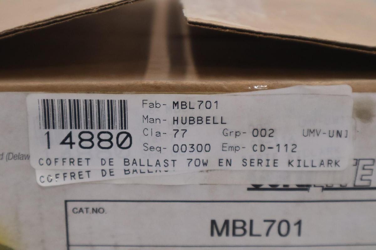 Used NEW OPEN BOX Killark MBL701 HID Fixture Ballast Tank STK GF958