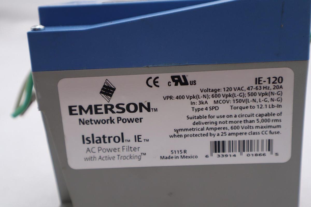 Used Emerson IE-120 Islatrol IE AC Power Filter STOCK K-1882